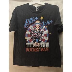 Elton John Tshirts Womens Size Small Rocket Man 100% Cotton Short Sleeve 6327